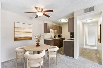 Ceiling fan in dining room